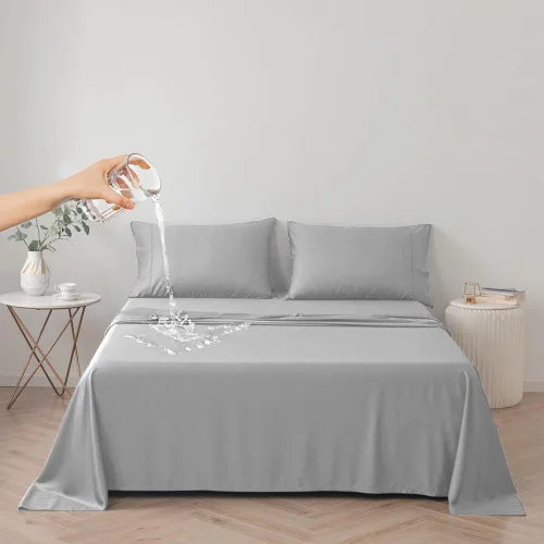 Vista 13 de Funda de cama impermeable para perros y gatos, resistente al pelo de las mascotas, funda protectora para cama con tela fina 100% impermeable