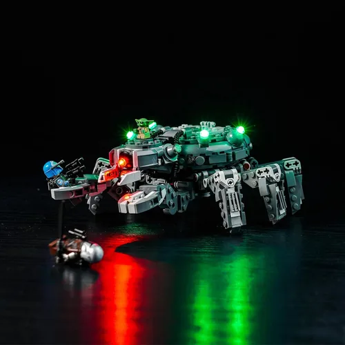 Vista 6 de LocoLee Kit de luces LED para Lego Spider Tank 75361, accesorios de iluminación para bricolaje, compatibles con Lego 75361, juego de construcción