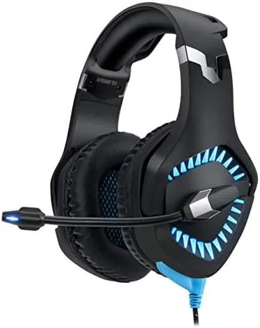 Vista 3 de Adesso Xtream G3-7.1 Auriculares para juegos con sonido envolvente con micrófono con cancelación de ruido e iluminación LED para PC, PS4, Xbox
