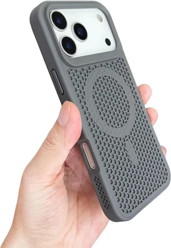 Vista 24 de Funda protectora para iPhone 13, compatible con MagSafe, doble capa de disipación de calor de panal de abeja, transpirable y a prueba de golpes