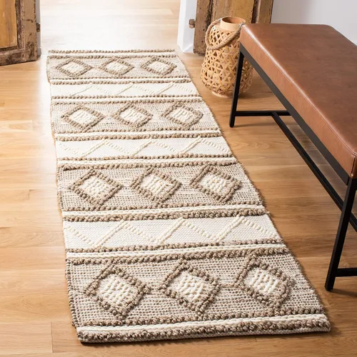 Vista 12 de SAFAVIEH Natural Fiber Collection NF866A - Alfombra de pasillo de 2 pies 6 pulgadas x 6 pies, beige y marfil, hecha a mano marroquí bohemio tribal