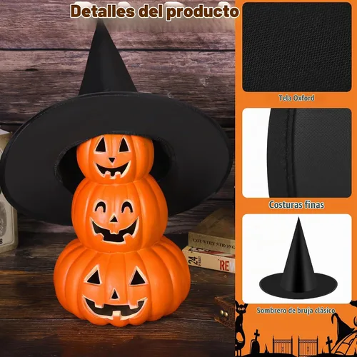 Vista 3 de Elcoho 12 Pieces Halloween Costume Witch Hat with 100 Yards Hanging Rope for Halloween Yard Decoration