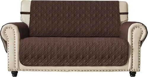 Vista 10 de Ameritex - Funda protectora para sillón de dos puestos, impermeable, acolchada, con revestimiento antideslizante de huellitas, para perros, niños