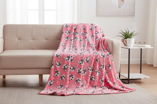 Vista 13 de Manta Tipo Throw de Vellón Suave como Terciopelo con Animales de Globos: Manta de Felpa de Terciopelo Acogedora con Diseño de Animales Rosa Oscuro