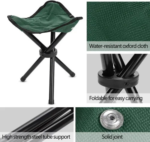 Vista 4 de Taburetes plegables para campamento, silla portátil con trípode para exteriores, senderismo, camping, pesca, picnic, viajes, playa, barbacoa