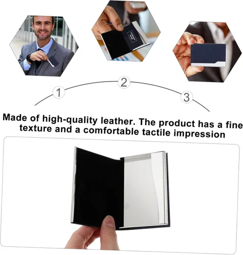 Vista 8 de LALAFINA Elegant Custom Cards Holder Business Card Holder Organizer Name Card Organizer for Modern Office