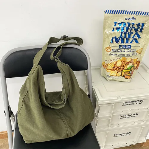 Vista 3 de Bolso de mano para mujer, bolso de lona casual para mujer, bolso de gran capacidad, bolso de hombro para hombres y mujeres