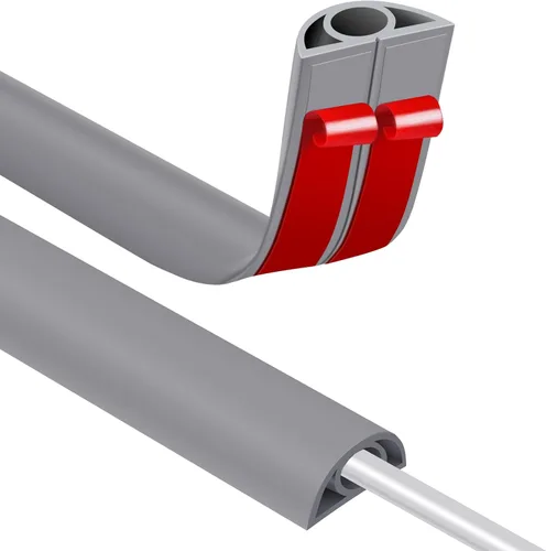 Vista 30 de JAHOMFAI Cubierta para cables de piso 1m de largo, cubiertas para cables en el suelo para proteger los cables y prevenir riesgos de caídas, fácil