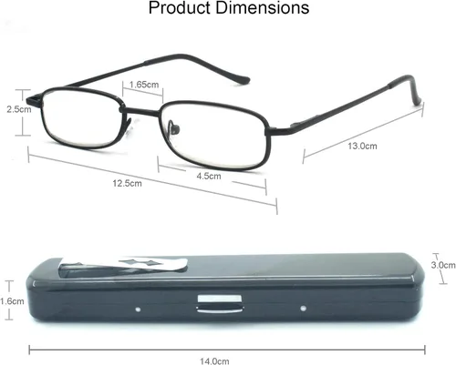 Vista 4 de Paquete de 4 lentes de lectura portátiles delgados y delgados con estuche de bolsillo para hombres y mujeres