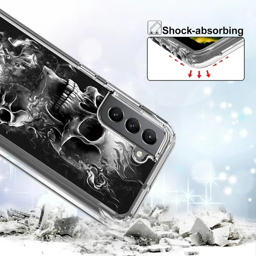Vista 4 de Funda de teléfono compatible con Moto G 5G Plus/Moto ONE 5G UW, parte trasera de policarbonato duro transparente de doble capa + cubierta protectora
