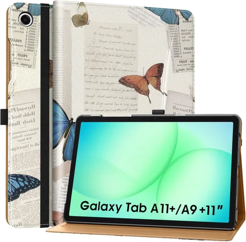 Vista 17 de MoKo Funda para Samsung Galaxy Tab A11+/ A11 Plus/ A9+/ A9 Plus de 11 pulgadas 2026/2024, piel sintética multiángulo con correa de mano, bolsillo