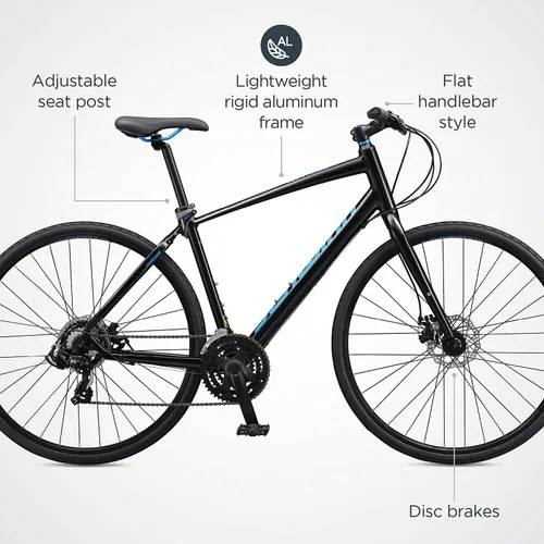 Vista 3 de Schwinn Vantage - Bicicleta híbrida deportiva para hombres y mujeres, transmisión de 21 o 24 velocidades, marco de aluminio, barra plana, frenos