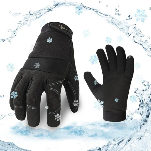 Vista 7 de Vgo... 32℉ or Above Lined Winter Warm Work Gloves,Synthetic Leather,Freezer Work Gloves, High Dexterity(SL8270F)