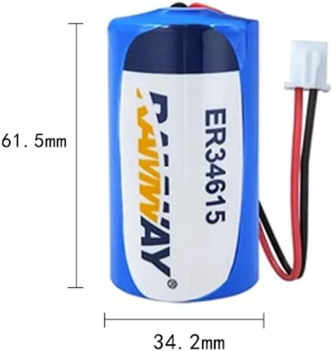 Vista 2 de ER34615 - Baterías de celda D de 3.6 V 19000 mAh, batería de litio no recargable con enchufe blanco para máquina herramienta CNC, máquina de moldeo