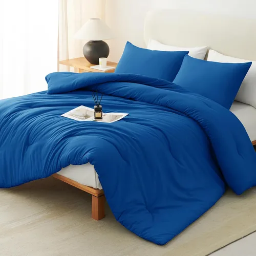 Vista 26 de CozyLux - Juego de edredón beige tamaño individual/individual XL, 2 piezas de juego de cama extra largo sólido transpirable acolchado, juego de cama