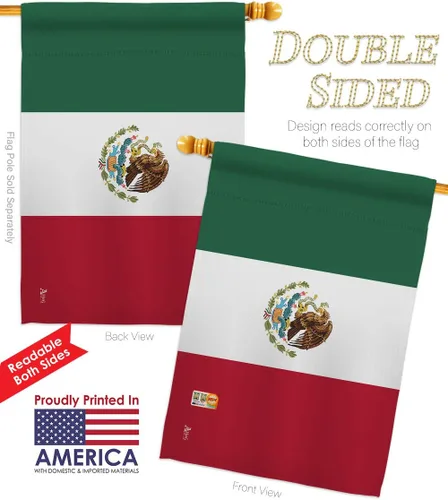 Vista 3 de Nacionalidad México Garden House Banderas Set Regional Nación Internacional Mundo País Particular Área Pequeña Decorativa Patio Banner Doble Cara