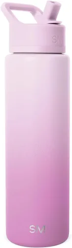 Vista 19 de Simple Modern botella de agua con tapa con pajita, termo de acero inoxidable con aislamiento al vacío, reutilizable, sin BPA, sin fugas