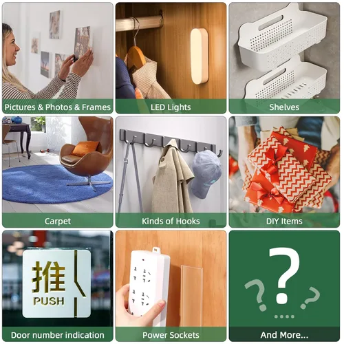 Vista 5 de Cinta nano de doble cara, ultrafina y transparente, cinta de montaje reutilizable resistente, fácil de limpiar, adecuada para el hogar, escuela