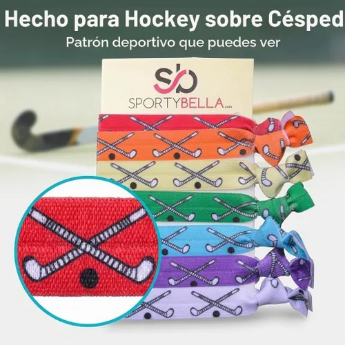 Vista 4 de Sportybella - Lazos para el cabello de hockey sobre césped, accesorios