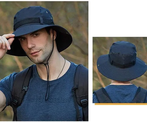 Vista 4 de Sombrero de sol plegable con protección solar UV, impermeable, transpirable, ala ancha