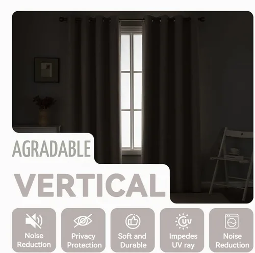 Vista 7 de Cortinas de lino libres de PFAS en negro de 63 pulgadas de largo, juego de 2 paneles, 100% cortinas opacas largas para dormitorio, sala de estar