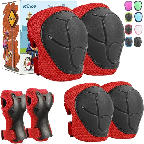 Vista 12 de KUYOU Rodilleras para Niños Coderas Protectores Equipo de Protección Conjunto Equipo de Seguridad para Patines de Ruedas Ciclismo Bicicleta BMX