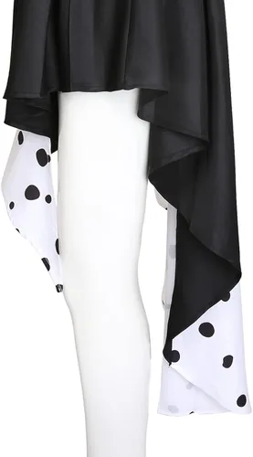 Vista 6 de Drofe Disfraz de Cruella Devil para mujer, disfraz de cosplay para Halloween