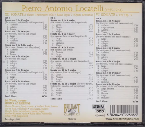 Vista 2 de Locatelli Flute Sonatas - Complete