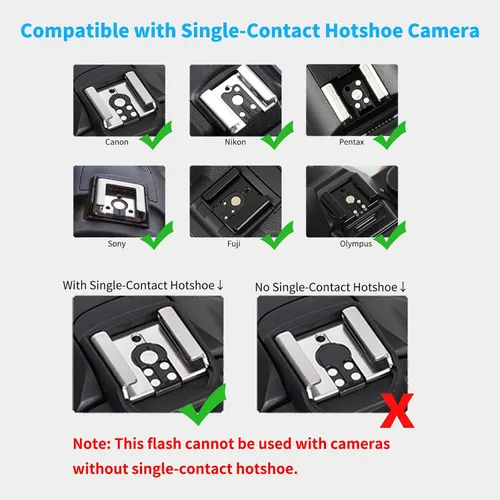 Vista 2 de Flash Godox Lux Junior para Canon/Sony/Fujifilm/Nikon/Panasonic/Olympus, GN12 con 7 niveles de potencia de flash, control óptico S1/S2, flash