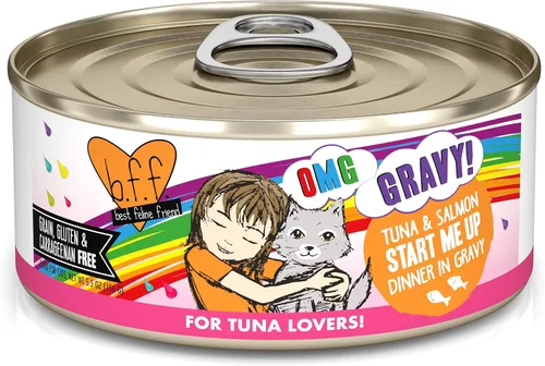 Vista 29 de Weruva B.F.F. OMG – mejor amigo felino Oh My Gravy! Latas de comida húmeda natural sin granos, recetas de tierra y mar en salsa