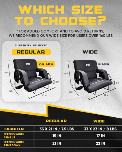 Vista 2 de BRAWNTIDE - Asiento para estadio con respaldo, cómodo cojín, acolchado grueso, 2 ganchos para gradas, 4 bolsillos, silla de estadio ideal