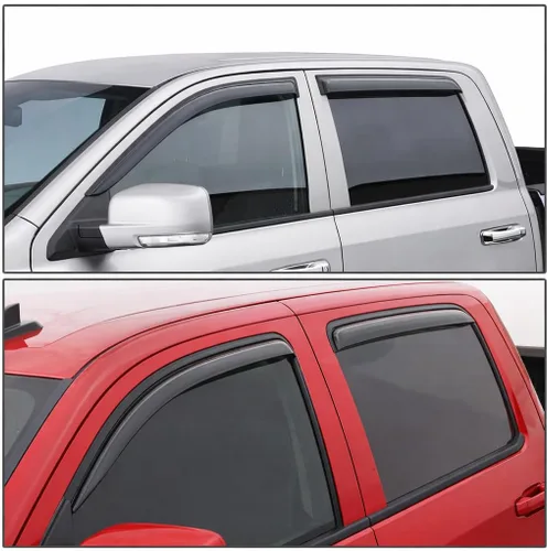 Vista 4 de Viseras de lluvia ahumadas con protección de ventilación de ventana fuera del canal compatibles con Jeep Compass 2007-2015