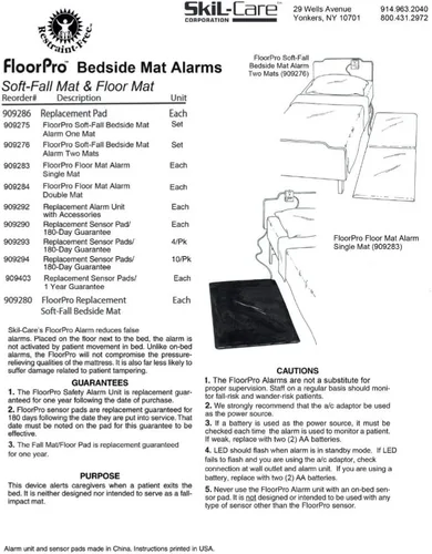 Vista 2 de Skil-Care FloorPro - Almohadillas de sensor solamente, 20 x 30 pulgadas, comodidad adicional para pacientes en silla de ruedas o sillas Geri
