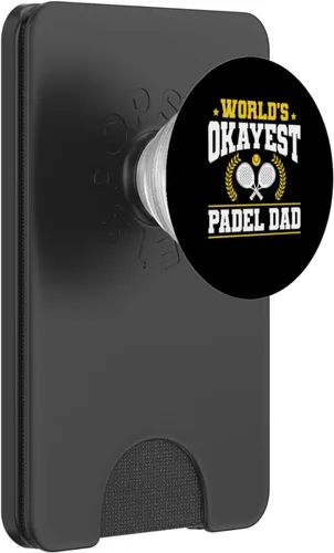 Vista 8 de Worlds Okayest Padel Dad Fathers Day Racquet Paddle PopSockets Adhesive PopGrip
