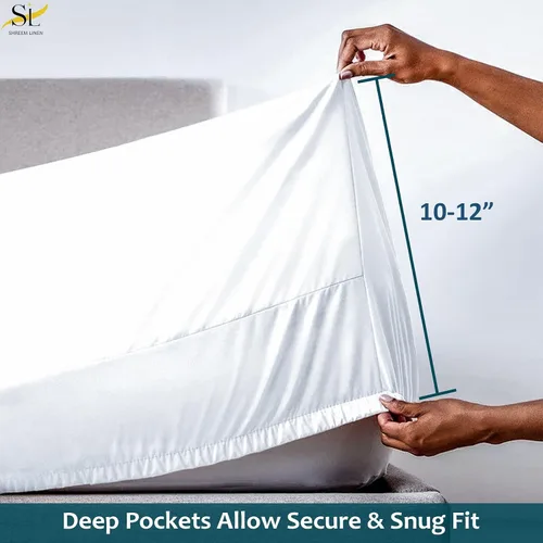 Vista 5 de Shreem Linen Short King - Sábanas de 72 x 75 pulgadas, 100% algodón egipcio, juego de ropa de cama de 4 piezas, se adapta a colchones de caravana