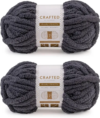 Vista 31 de Crafted By Catherine Hilo de Chenille Grueso - Paquete de 2 (8 oz / 227 g, 31.7 Yardas Cada Madeja), Beige, Calibre 7 Jumbo