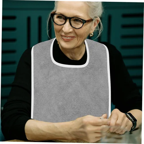 Vista 5 de Babero ajustable para adultos para la hora de comer y protector de alimentación lavable para ancianos y necesidades especiales, protector de ropa