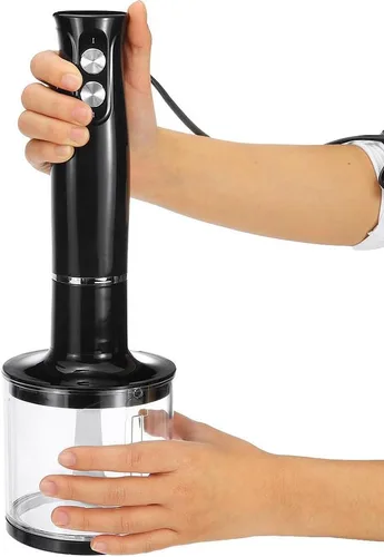Vista 6 de Mezclador de alimentos, palillo complementario de alimentos, exprimidor de mano doméstico 4 en 1, batido y picadora de carne