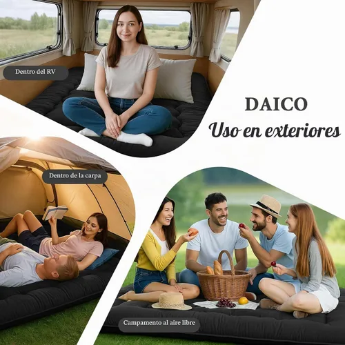 Vista 6 de DAICO Colchón japonés, colchón de futón plegable de 4 pulgadas de grosor Negro