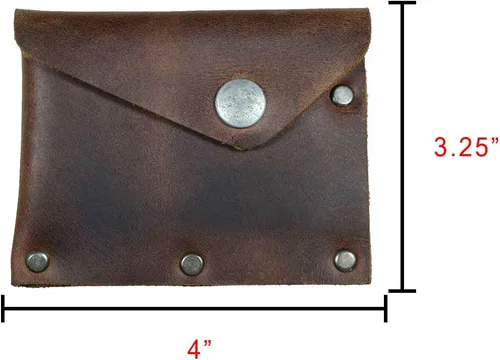 Vista 6 de Hide & Drink, Tarjetero remachado de cuero con broche de presión, billetera de efectivo, organizador de estuche de viaje, accesorios, hecho a mano