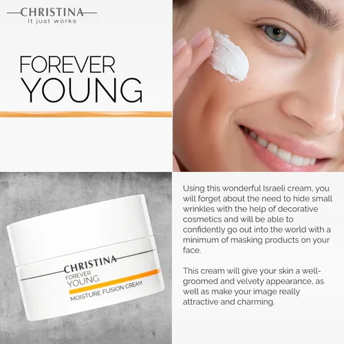 Vista 6 de CHRISTINA- Forever Young Moisture Fusion Cream para rostro con ácido hialurónico Hidratante facial rejuvenece y reafirma la piel 1.7 fl oz