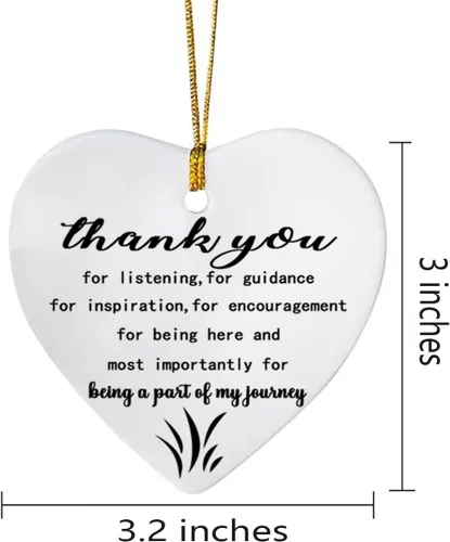 Vista 2 de Letrero de recuerdo de cerámica con texto en inglés "Thank You for Being a Part of My Journey", regalo de agradecimiento para amigos, compañeros
