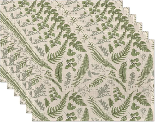 Vista 15 de Juego de 6 manteles individuales con diseño de almendros en flor, resistentes al calor, lavables, antideslizantes, para decoración de fiestas