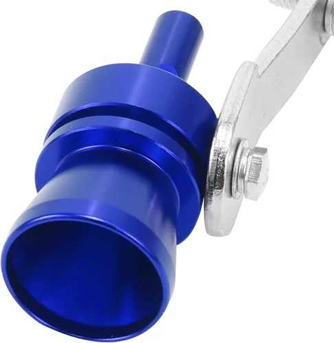 Vista 9 de X AUTOHAUX 2 unids M tamaño aleación de aluminio universal Turbo sonido escape silenciador tubo silbato coche rugido fabricante azul