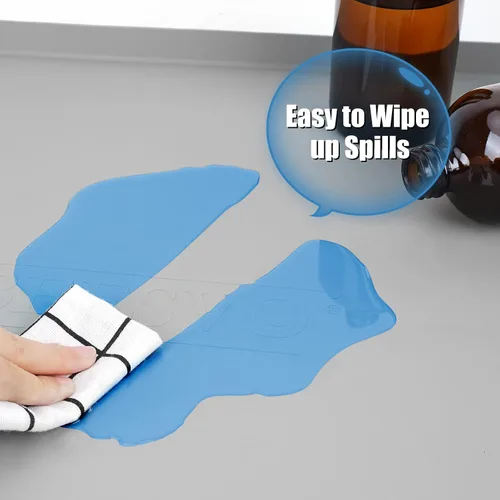 Vista 5 de Tapetes para debajo del fregadero de cocina impermeables, 19" x 19" forro de silicona para debajo del fregadero, tapetes protectores de gabinete