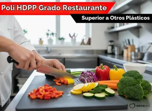 Vista 4 de Tabla de cortar de plástico comercial, NSF - 18 x 12 x 0.5 pulgadas, Negro