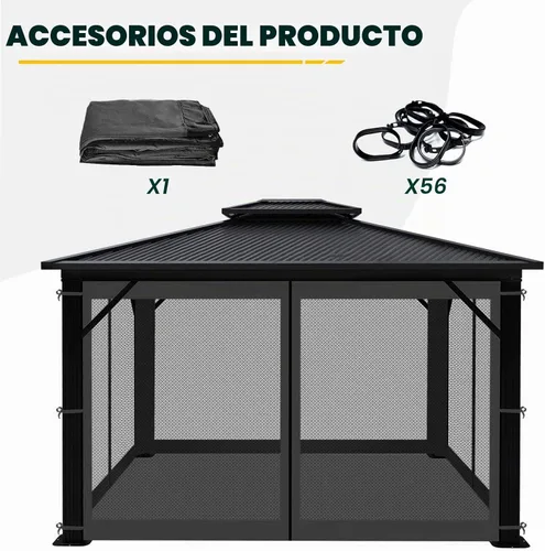 Vista 8 de OLILAWN Mosquitera Universal de Repuesto para Gazebo, 10' x 12' Malla de Red para Toldo Exterior Cortina de Pared Lateral de 4 Paneles
