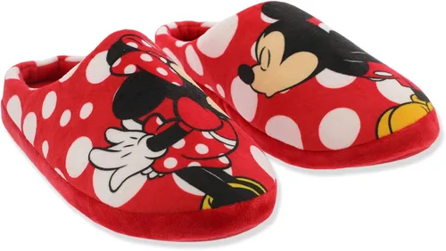Vista 3 de Disney Mickey and Minnie Mouse - Pantuflas de lunares para mujer adulta
