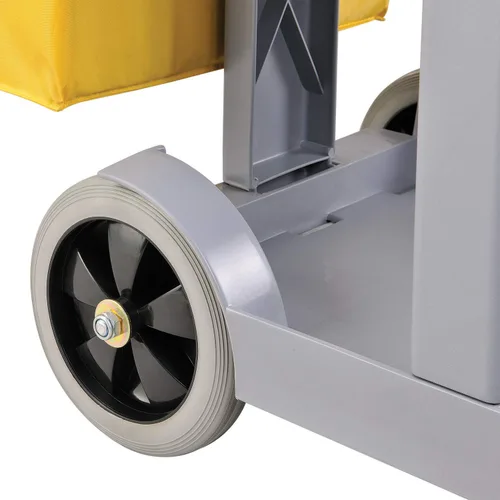 Vista 6 de Global Industrial Carrito de conserje gris con bolsa de vinilo de 25 galones