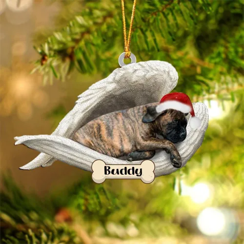 Vista 42 de Afghan Hounds - Adorno de Navidad con alas de ángel durmiente, recuerdo personalizado para perros 2024, adorno de forma acrílica, regalos